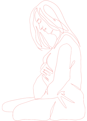 Skizze einer schwangeren Frau